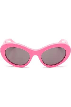 Balenciaga Logo-plaque round-frame sunglasses