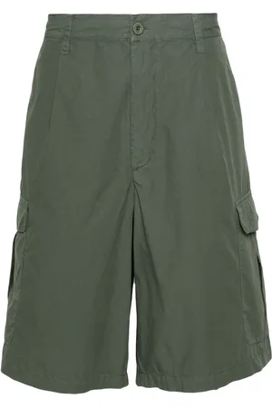 Emporio Armani Pleat-detail cotton cargo shorts