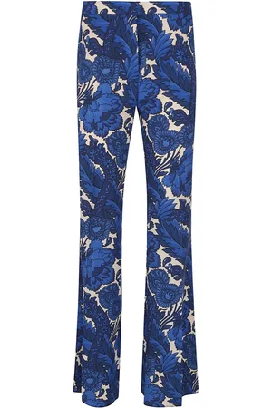 Etro Floral-print flared trousers