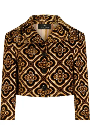 Etro Geometric-print cropped jacket
