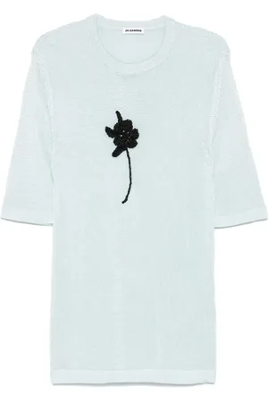 Jil Sander Crochet-flower knit T-shirt