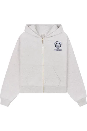 Sporty & Rich Emblem-print cropped hoodie
