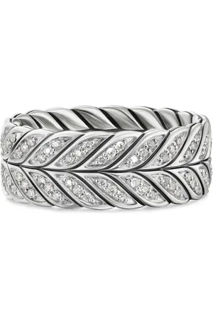 David Yurman Sterling Chevron diamond ring (9mm)