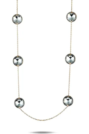 Swarovski 14K yellow Globe Strandage crystal necklace