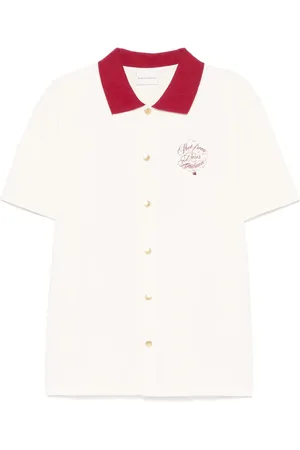 Drôle de Monsieur Logo-embroidered piqu??-weave shirt