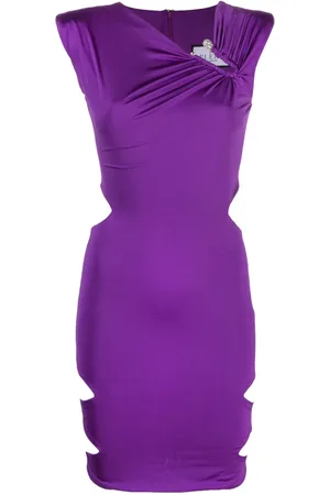 Philipp Plein Gathered-detail cut-out dress