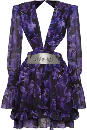 Philipp Plein Floral-print chiffon mini dress