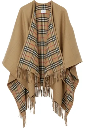 Burberry Check-pattern reversible wool cape