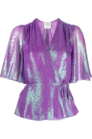 FORTE FORTE V-neck short-sleeve blouse