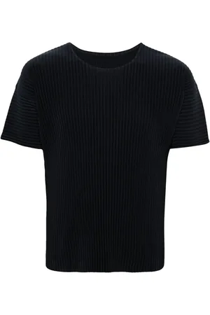 Issey Miyake Basic pliss?? round-neck T-shirt