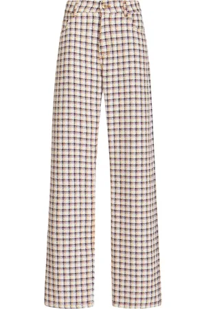 Etro Check-jacquard wide-leg trousers