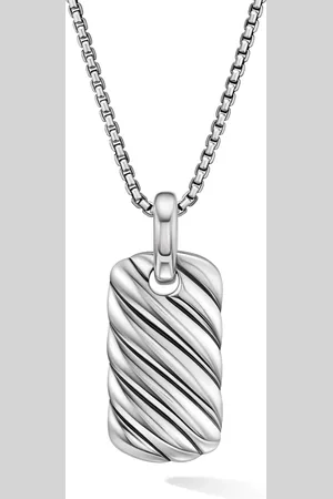 David Yurman Sterling Petite Sculpted Cable tag (24mm)