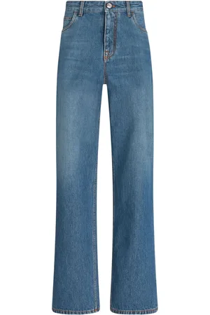 Etro Pegaso-embroidered wide-leg jeans