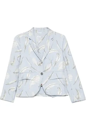 Thom Browne Feather-print silk blazer