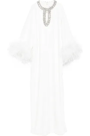 Self-Portrait Sequin feather maxi dress