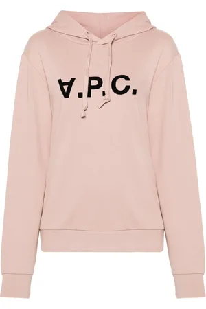 A.P.C. Flocked-logo cotton hoodie