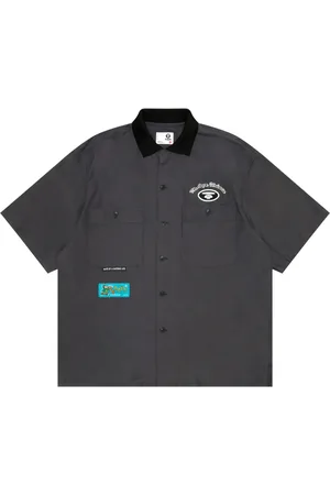 A Bathing Ape Logo-appliqu?? short-sleeve shirt