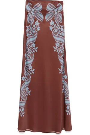 La DoubleJ Mix-print midi skirt