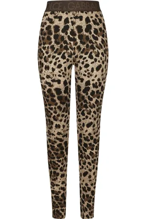 Dolce & Gabbana Logo-waistband leopard-print leggings
