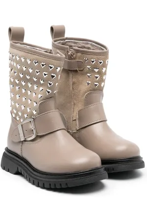 MONNALISA Heart-motif leather boots