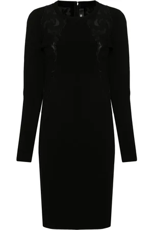 VERSACE Lace-trim knitted mini dress