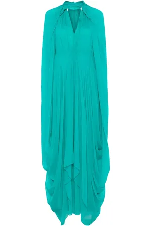 Alberta Ferretti Cape-detail maxi dress