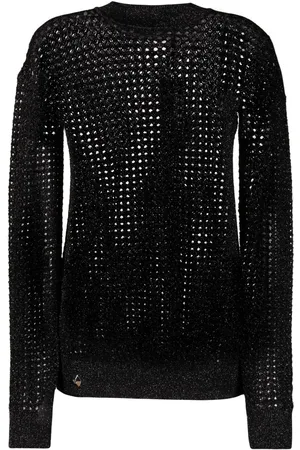 Philipp Plein Metallic-threaded mesh jumper