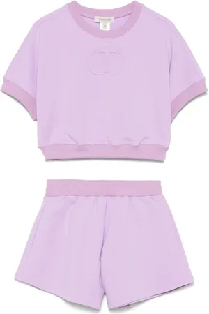 Twin-Set Logo-embossed shorts set