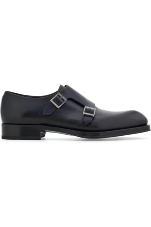 Salvatore Ferragamo Double-monkstrap leather monk shoes