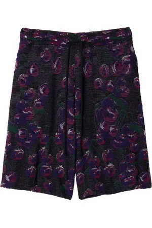 Burberry Patterned intarsia-knit cotton-blend shorts