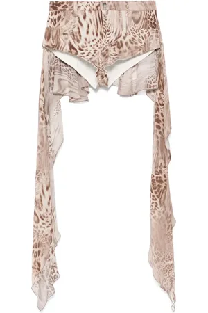 BLUMARINE Flounce-detail printed shorts