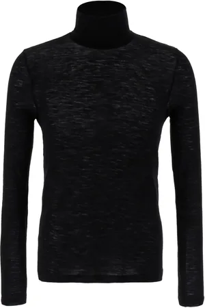 Saint Laurent Cassandre-embroidered roll-neck jumper