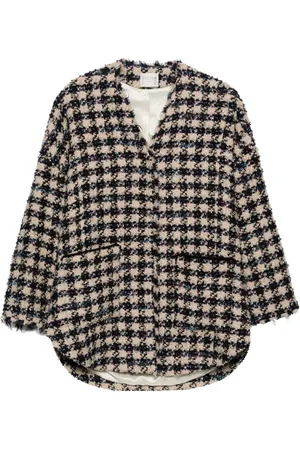 FORTE FORTE Check-pattern tweed coat