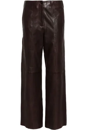 FORTE FORTE Leather straight-leg trousers