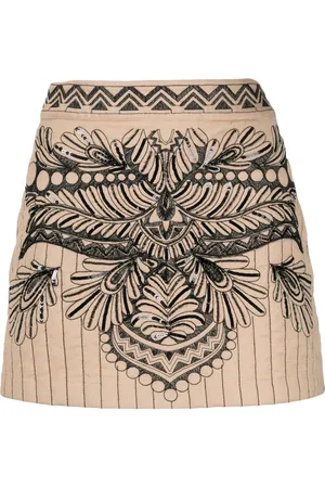 Twin-Set Graphic-embroidered quilted miniskirt