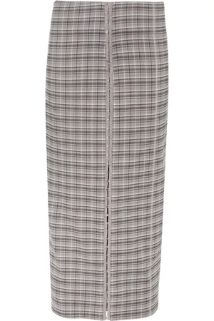 ROTATE Palmer checked midi skirt