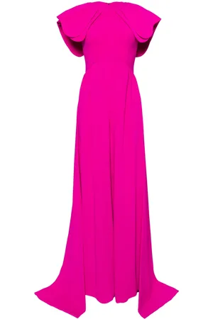 Saiid Kobeisy Crepe jumpsuit with back overskirt