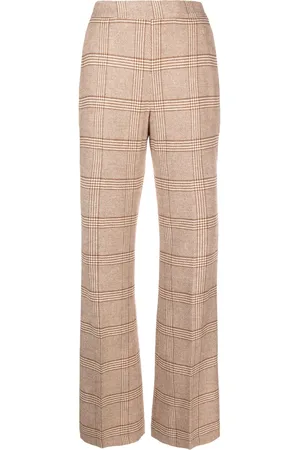 Twin-Set Plaid-check flared trousers