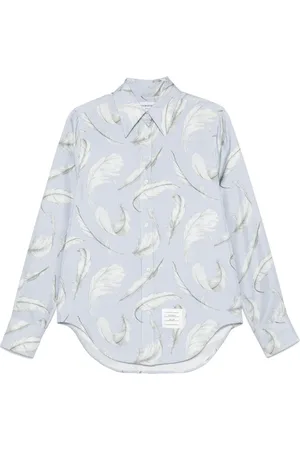 Thom Browne Feather-print silk shirt