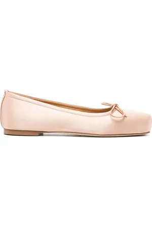 Aeyde Square-toe satin ballerina shoes