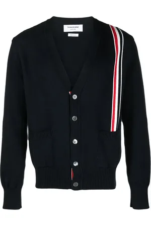 Thom Browne RWB stripe intarsia cotton cardigan