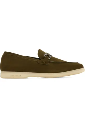 Salvatore Ferragamo Gancini-plaque suede loafers