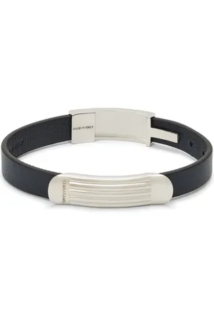 Salvatore Ferragamo Logo-engraved leather bracelet