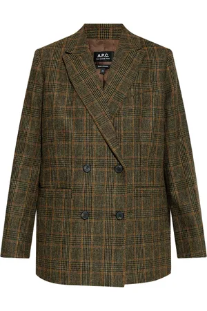 A.P.C. Checked wool double-breasted blazer
