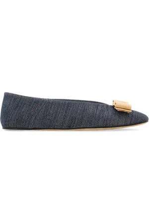 Salvatore Ferragamo Vara denim ballerina shoes