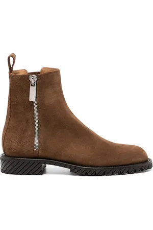 OFF-WHITE Logo-debossed suede ankle boots