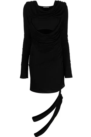 andre damo Asymmetric draped cut-out dress