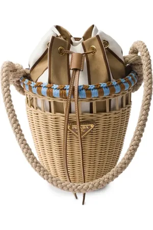 Prada Mini wicker bucket bag