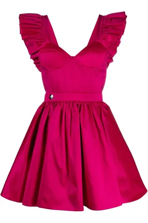Philipp Plein Ruffled-sleeve silk mini dress