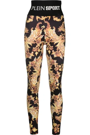 Philipp Plein Baroque-print cotton leggings